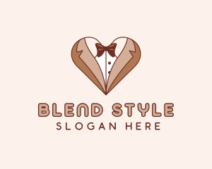 Gentleman Suit Heart logo design