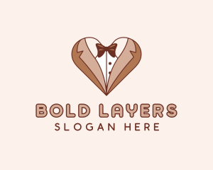 Gentleman Suit Heart logo design