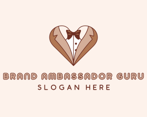 Gentleman Suit Heart logo design