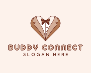 Gentleman Suit Heart logo design