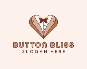 Gentleman Suit Heart logo design