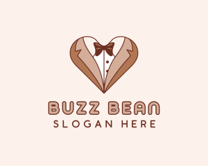 Gentleman Suit Heart logo design