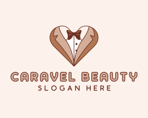 Gentleman Suit Heart logo design