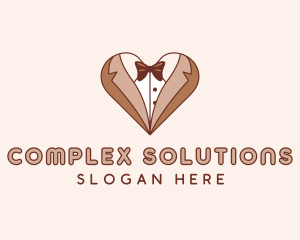 Gentleman Suit Heart logo design