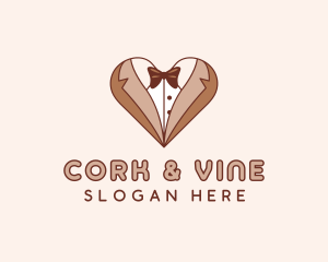 Gentleman Suit Heart logo design