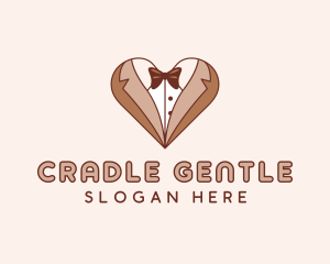 Gentleman Suit Heart logo design