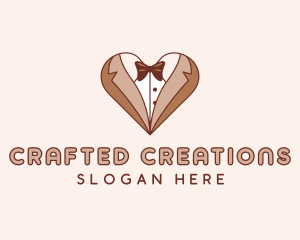 Gentleman Suit Heart logo design