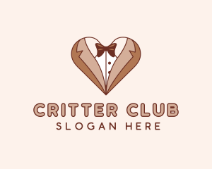 Gentleman Suit Heart logo design