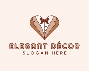 Gentleman Suit Heart logo design