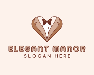 Gentleman Suit Heart logo design