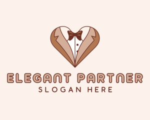 Gentleman Suit Heart logo design