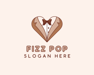 Gentleman Suit Heart logo design