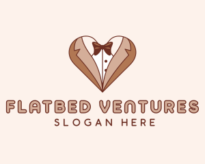 Gentleman Suit Heart logo design