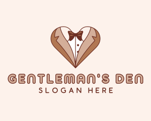 Gentleman Suit Heart logo design