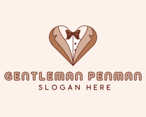 Gentleman Suit Heart logo design