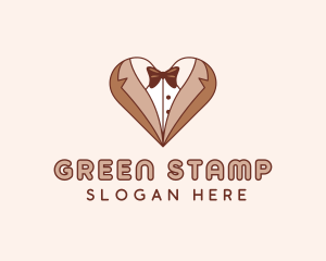 Gentleman Suit Heart logo design