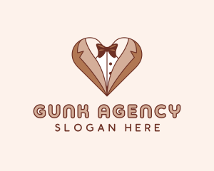 Gentleman Suit Heart logo design