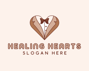 Gentleman Suit Heart logo design