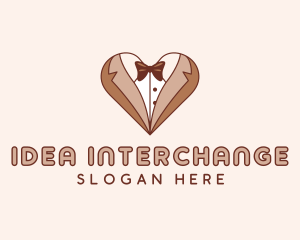 Gentleman Suit Heart logo design