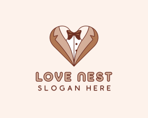 Gentleman Suit Heart logo design