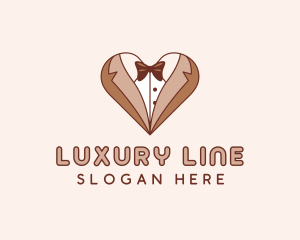 Gentleman Suit Heart logo design