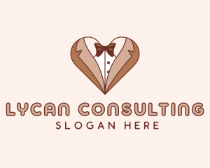 Gentleman Suit Heart logo design