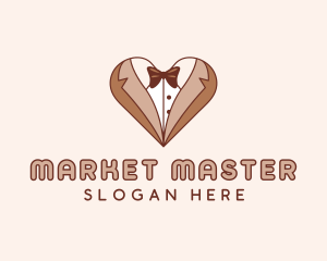 Gentleman Suit Heart logo design