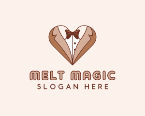 Gentleman Suit Heart logo design