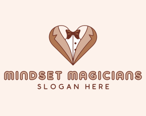 Gentleman Suit Heart logo design