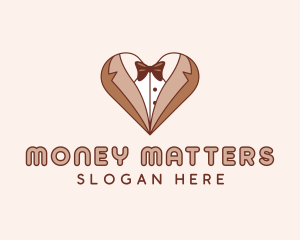 Gentleman Suit Heart logo design