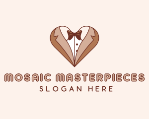 Gentleman Suit Heart logo design