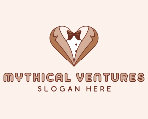 Gentleman Suit Heart logo design