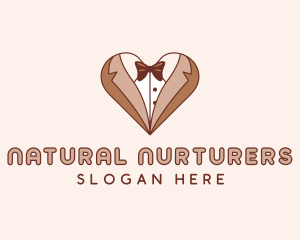 Gentleman Suit Heart logo design