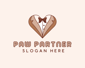 Gentleman Suit Heart logo design