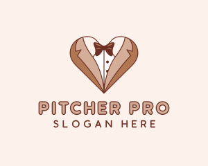 Gentleman Suit Heart logo design