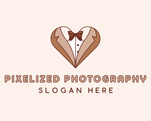 Gentleman Suit Heart logo design