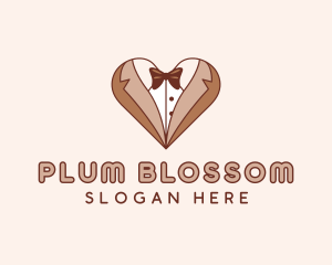 Gentleman Suit Heart logo design