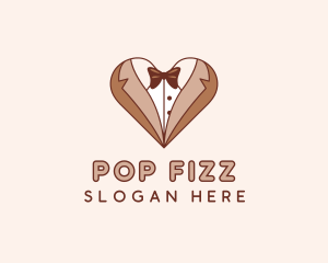 Gentleman Suit Heart logo design