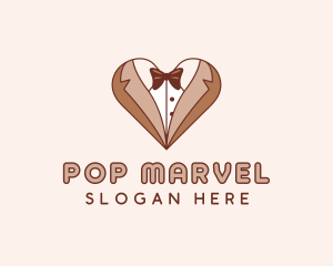 Gentleman Suit Heart logo design