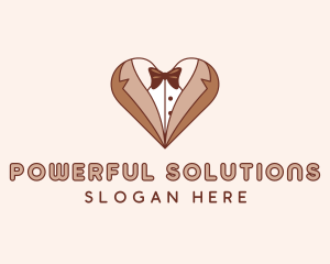 Gentleman Suit Heart logo design