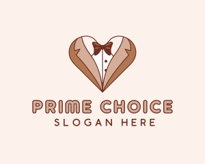 Gentleman Suit Heart logo design