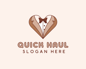 Gentleman Suit Heart logo design