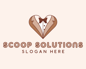 Gentleman Suit Heart logo design