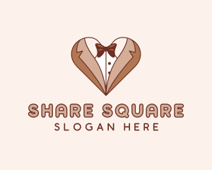 Gentleman Suit Heart logo design