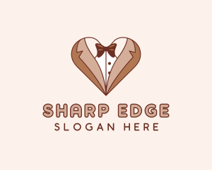 Gentleman Suit Heart logo design