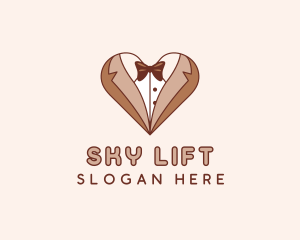 Gentleman Suit Heart logo design