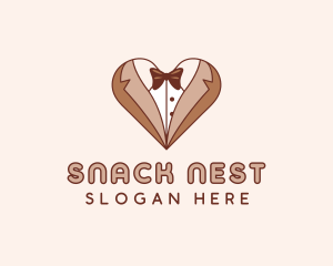 Gentleman Suit Heart logo design