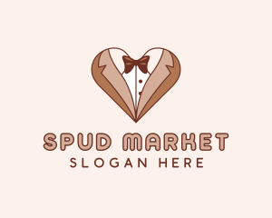 Gentleman Suit Heart logo design