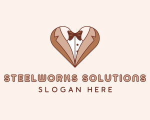 Gentleman Suit Heart logo design