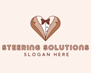 Gentleman Suit Heart logo design